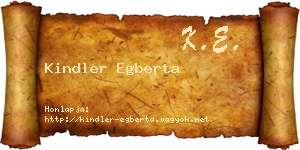 Kindler Egberta névjegykártya